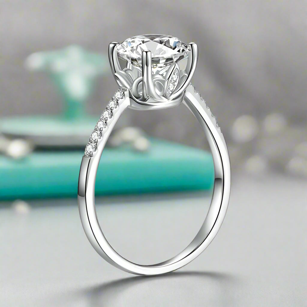 2.0 Ct Round Cut White Gold Diamond Ring-Evani Naomi Jewelry