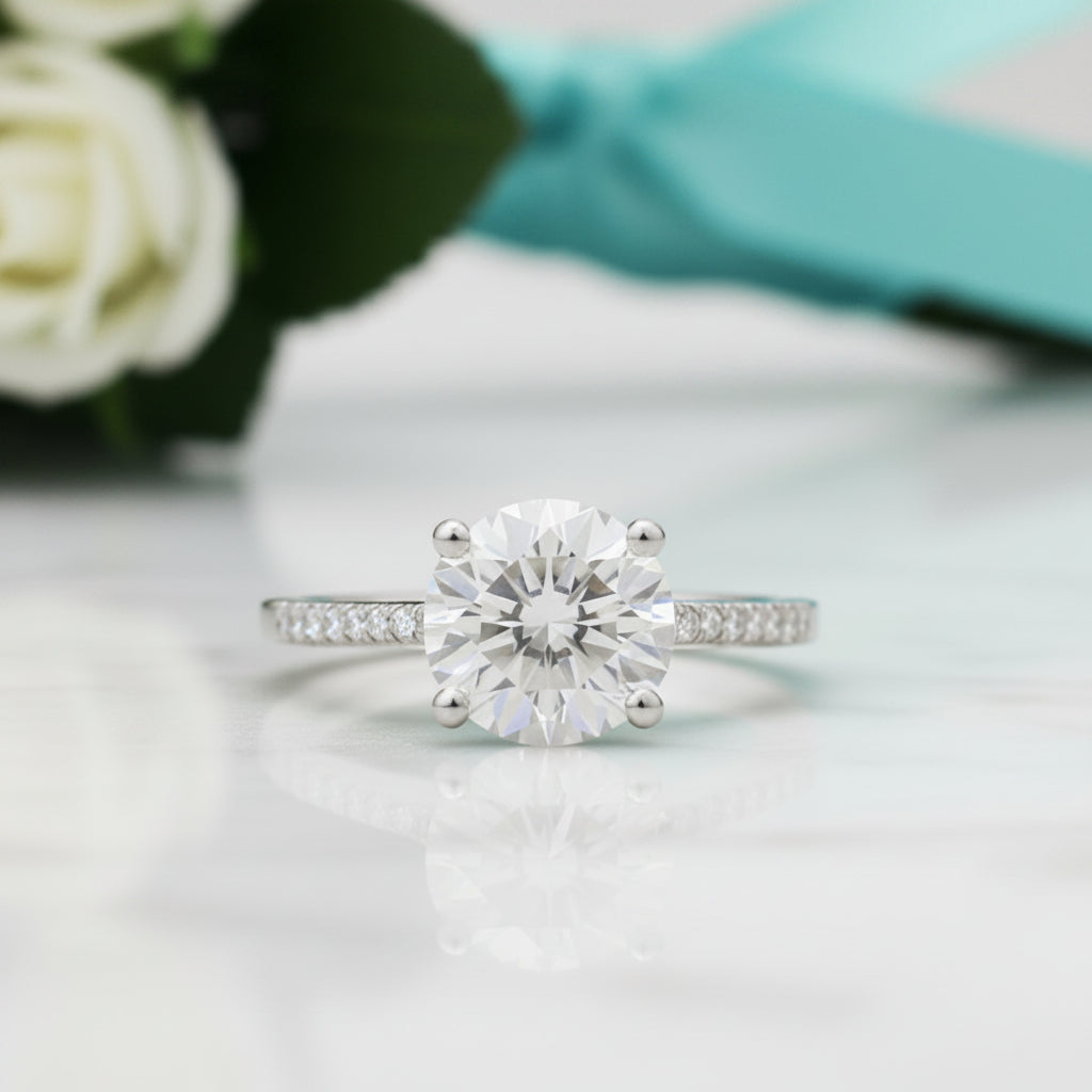2.0 Ct Round Cut White Gold Diamond Ring-Evani Jewelry