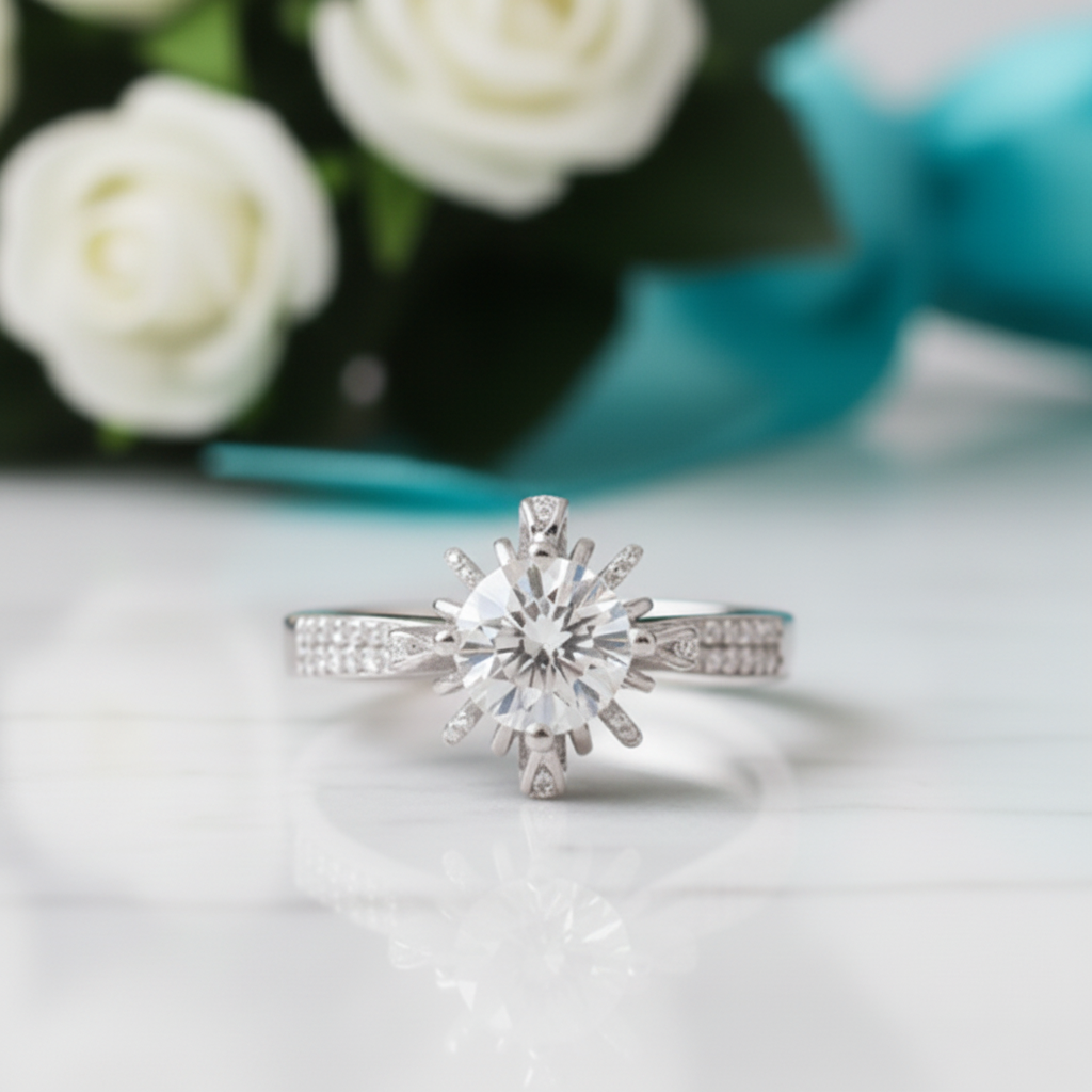 2.0 Ct Round Cut White Gold Diamond Ring-Evani Jewelry