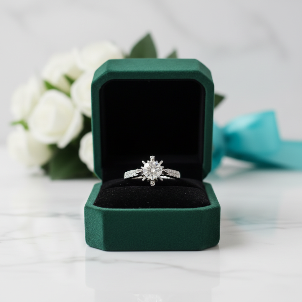 2.0 Ct Round Cut White Gold Diamond OptionRing - Evani Naomi Jewelry