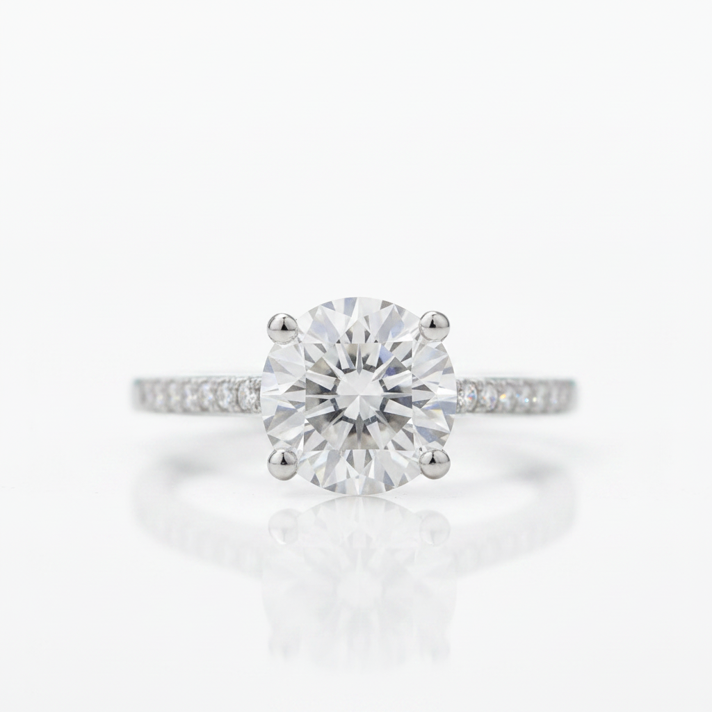 2.0 Ct Round Cut White Gold Diamond OptionRing - Evani Naomi Jewelry