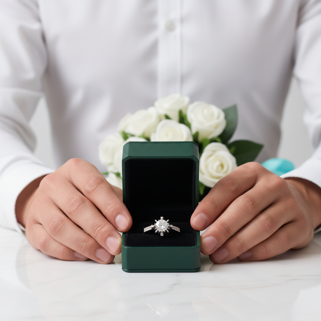 2.0 Ct Round Cut White Gold Diamond OptionRing - Evani Naomi Jewelry