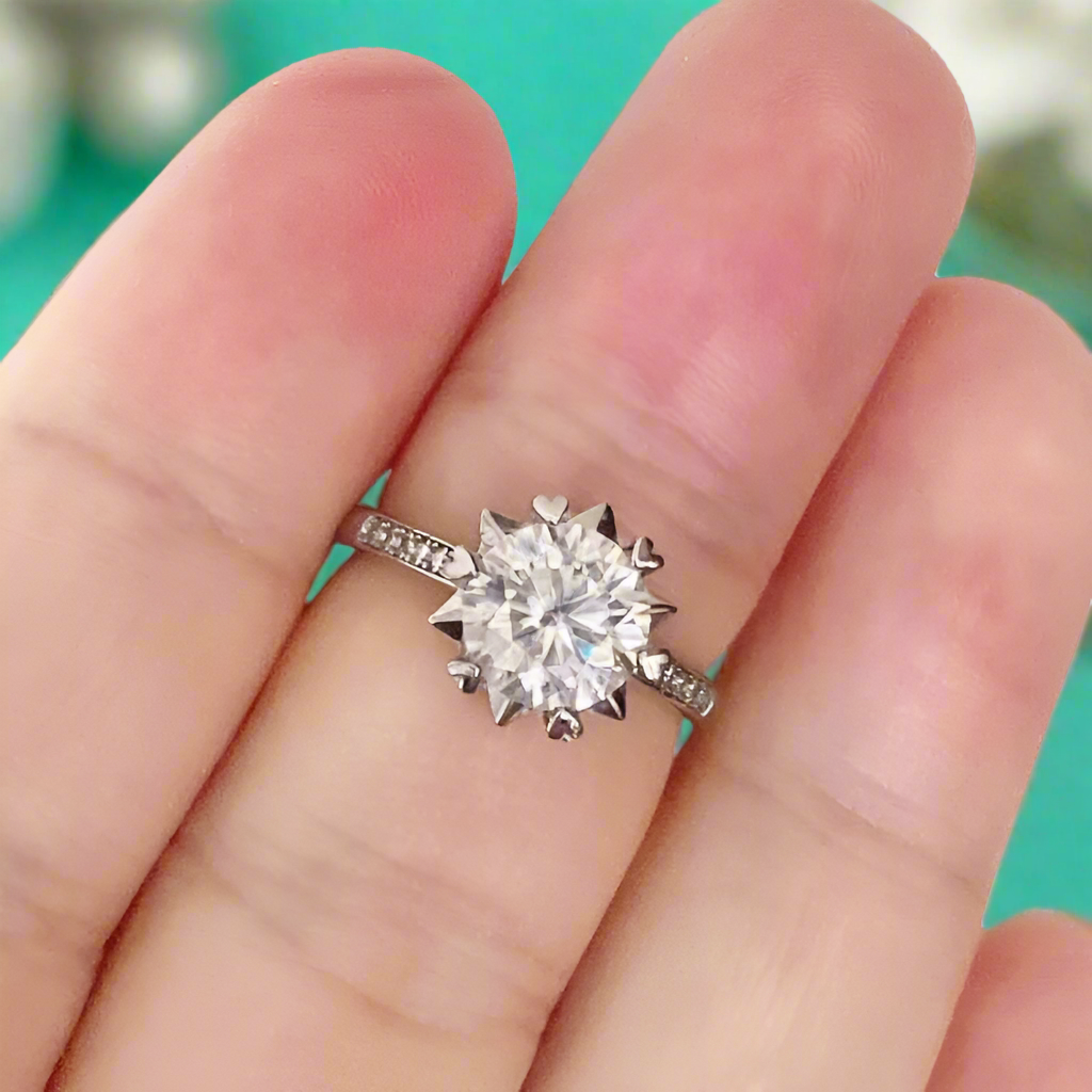 2.0 Ct Round Cut White Gold Engagement Ring-Evani Jewelry