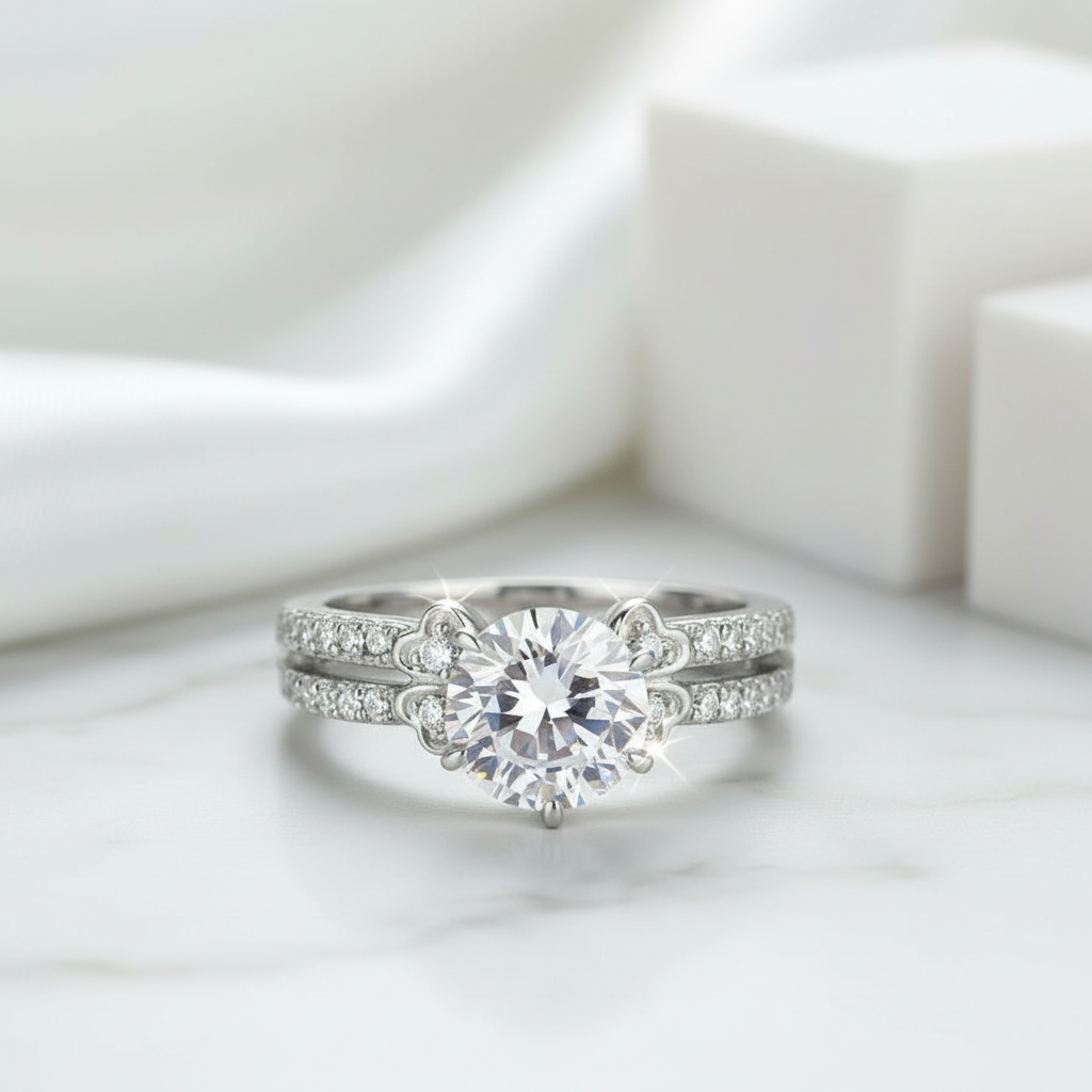 2.0 Ct Round Cut Diamond Birthstone White Gold Engagement Ring-Evani Jewelry