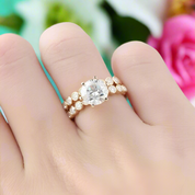 2.0 Ct Round Diamond 14k Yellow Gold Engagement Ring Set-Evani Naomi Jewelry