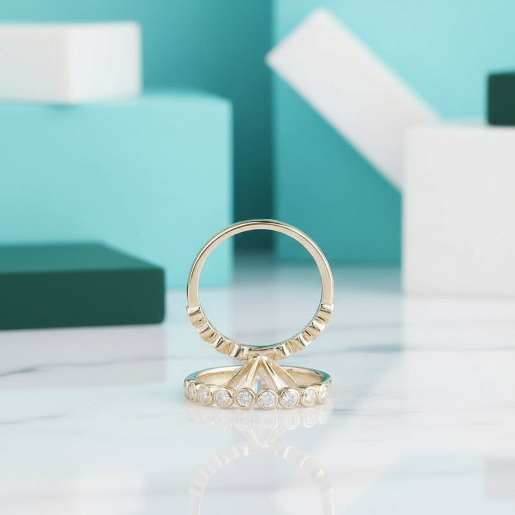 2.0 Ct Round Diamond 14k Yellow Gold Engagement Ring Set-Evani Jewelry