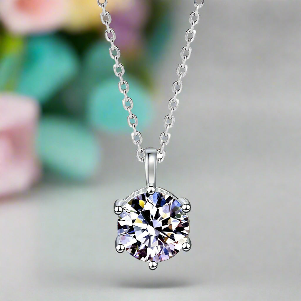2.0 Ct Round Diamond Pendant Necklace-Evani Naomi Jewelry