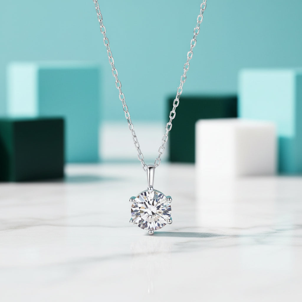 2.0 Ct Round Diamond Pendant Necklace-Evani Jewelry