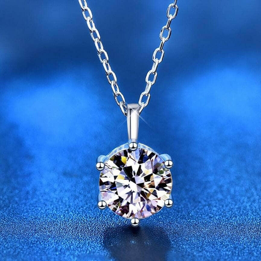 2.0 Ct Round Diamond Pendant Necklace-Evani Naomi Jewelry