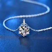 2.0 Ct Round Diamond Pendant Necklace-Evani Naomi Jewelry