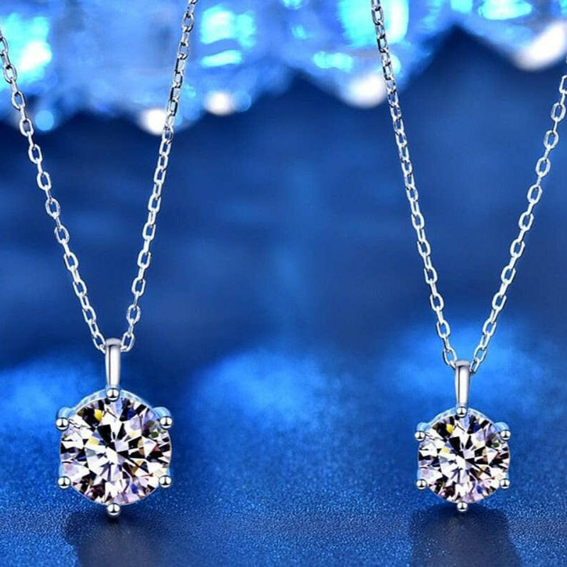 2.0 Ct Round Diamond Pendant Necklace-Evani Naomi Jewelry