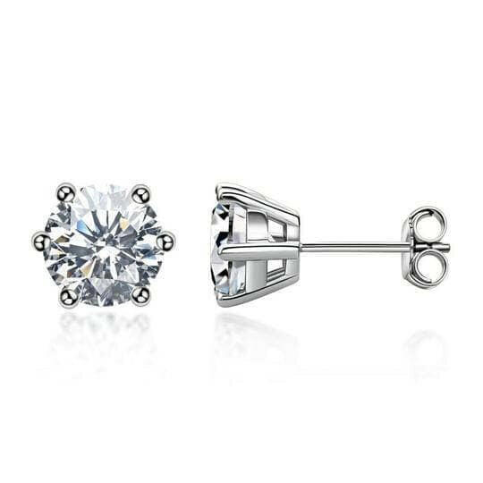 2.0 Ct Round Diamond Stud Earrings-Evani Naomi Jewelry