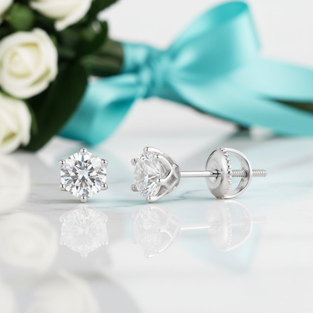 2.0 Ct Round Diamond Stud Earrings-Evani Jewelry
