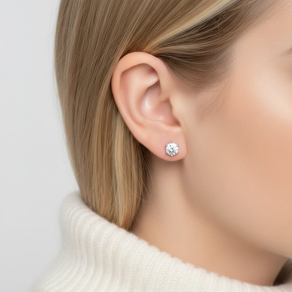 2.0 Ct Round Diamond Stud Earrings-Evani Jewelry