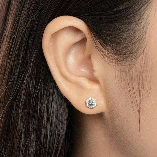 2.0 Ct Round Diamond Stud Earrings-Evani Naomi Jewelry