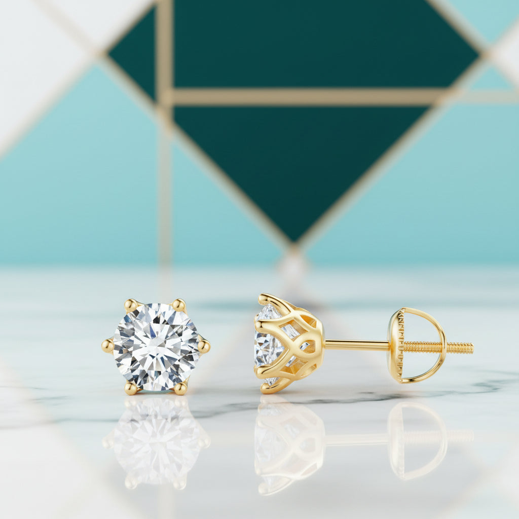 2.0 Ct Round Diamond Stud Earrings-Evani Jewelry