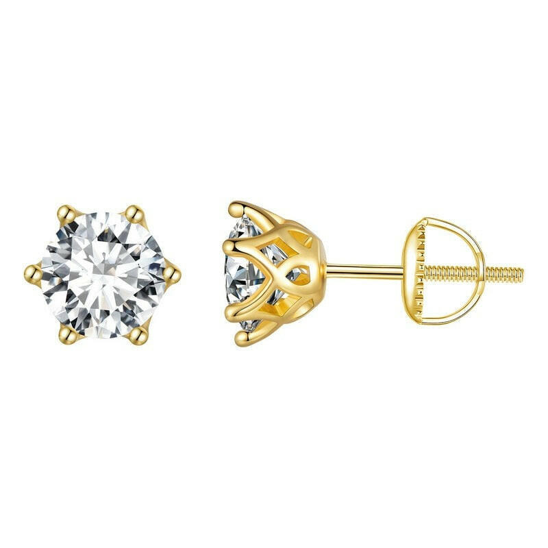 2.0 Ct Round Diamond Stud Earrings-Evani Naomi Jewelry