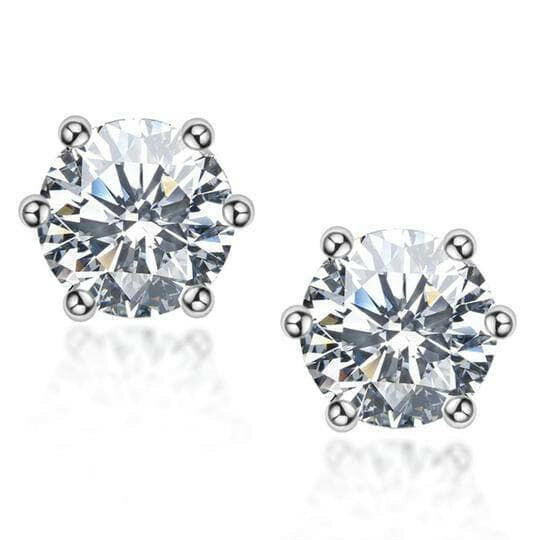 2.0 Ct Round Diamond Stud Earrings-Evani Naomi Jewelry