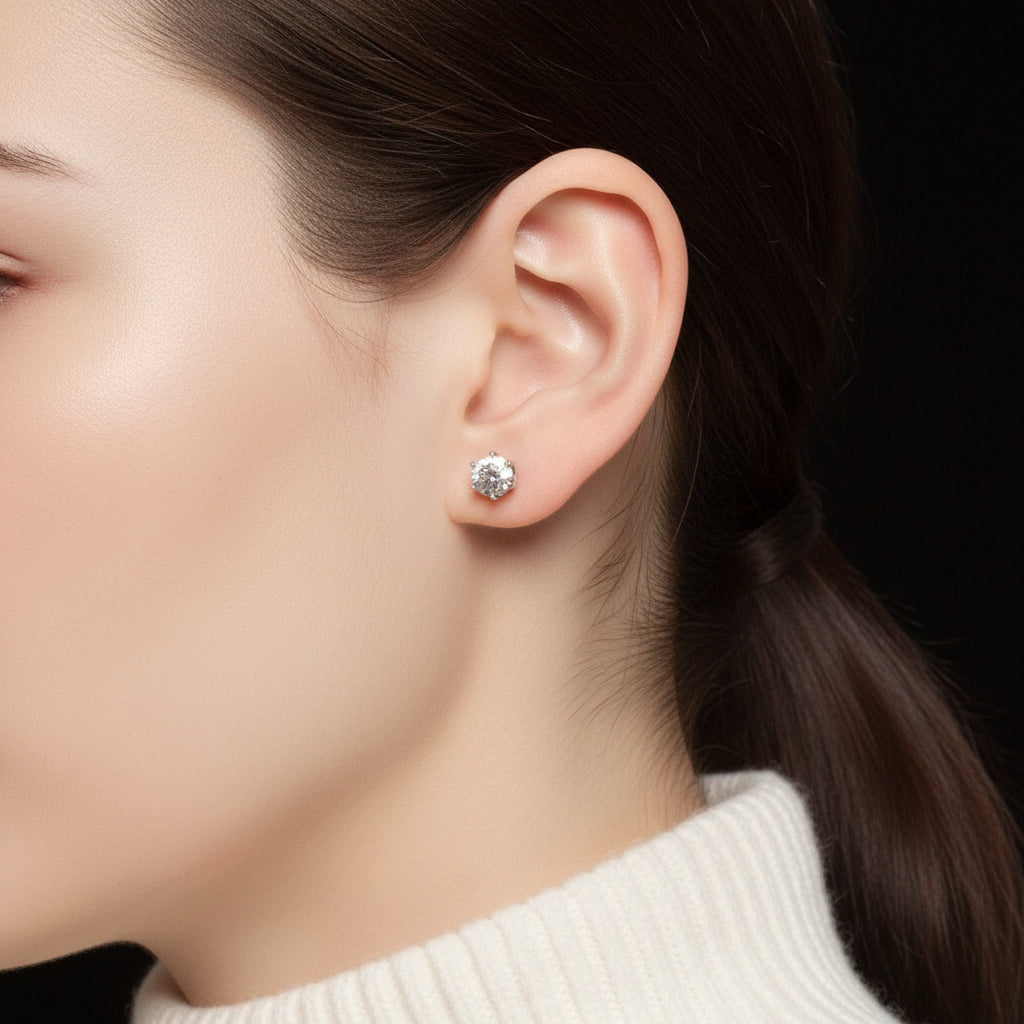 2.0 Ct Round Diamond Stud Earrings-Evani Jewelry
