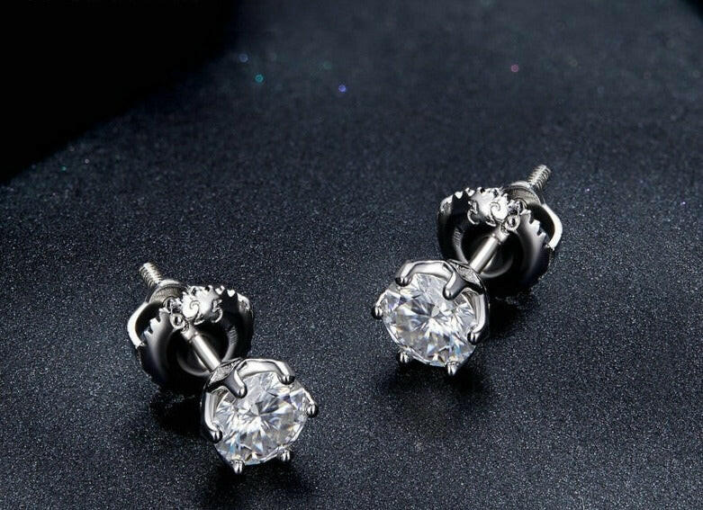 2.0 Ct Round Diamond Stud Earrings-Evani Naomi Jewelry
