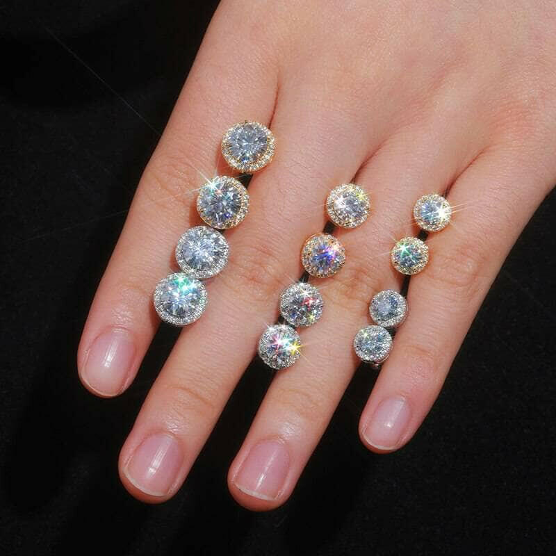 2.0 Ct Round Diamond Stud Earrings-Evani Naomi Jewelry