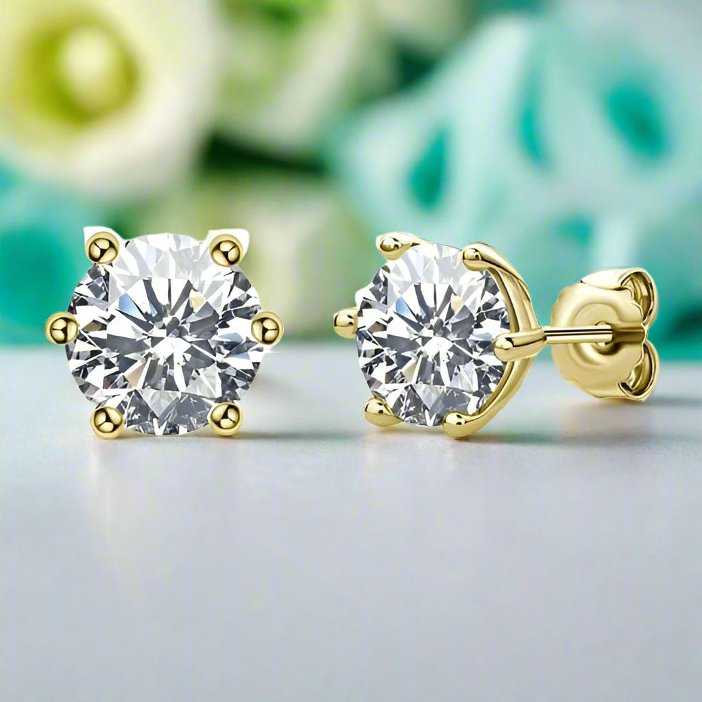 2.0 Ct Round Diamond Stud Earrings-Evani Naomi Jewelry