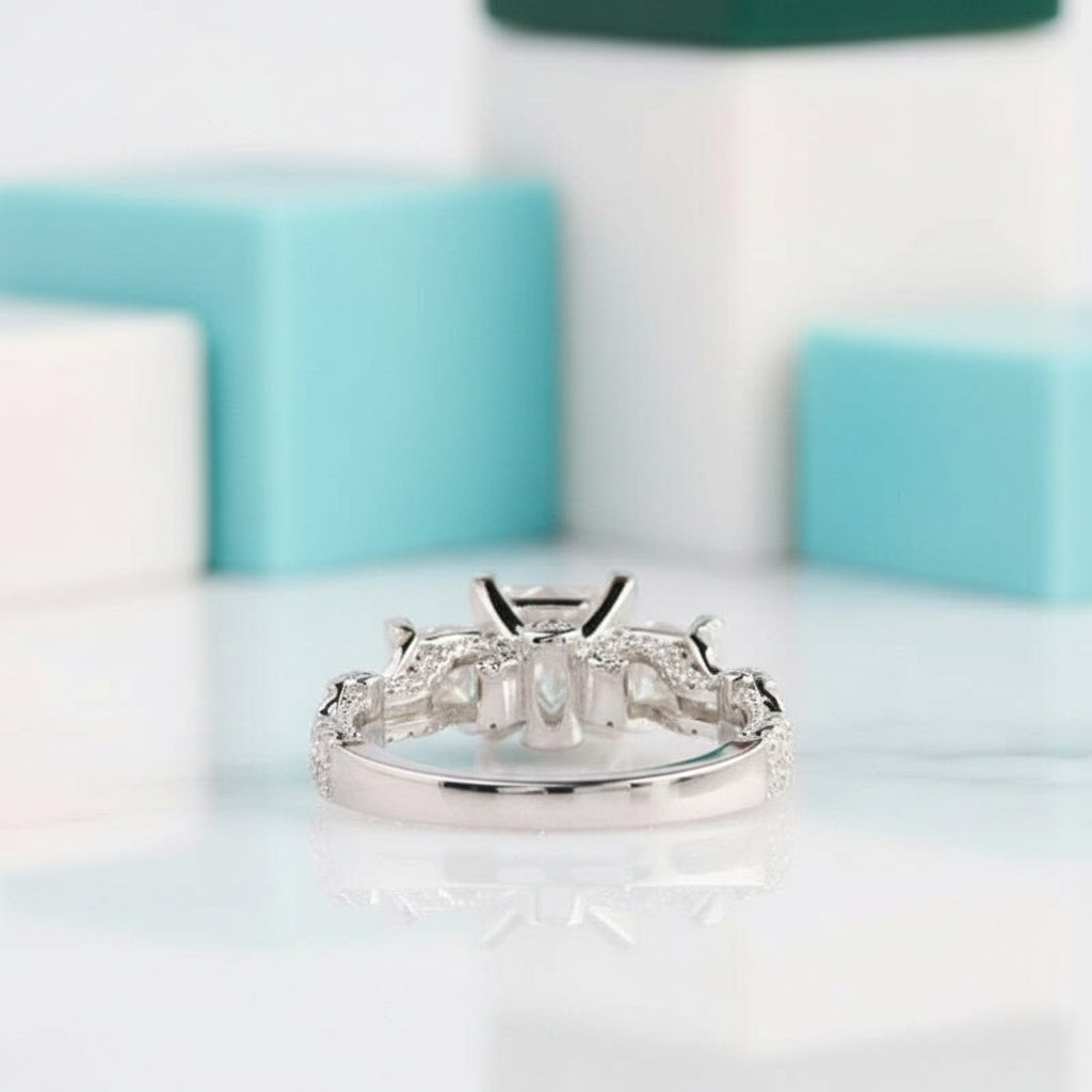 2.0 Cttw Three Stone Diamond Twist Band Engagement Ring-Evani Jewelry