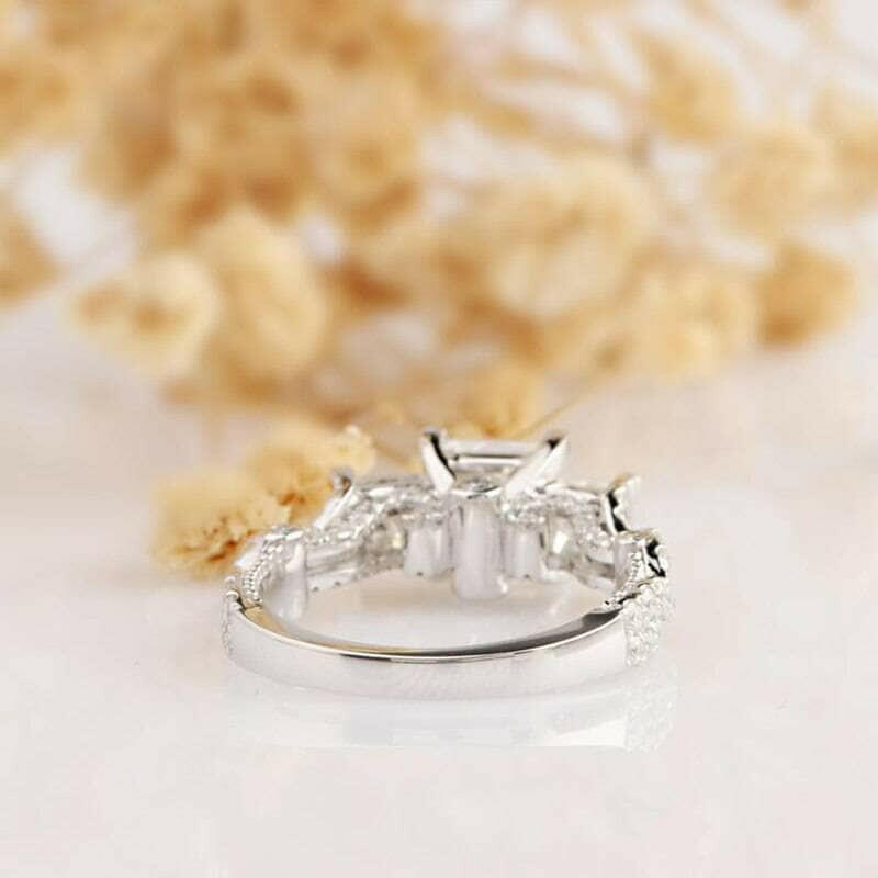 2.0 Cttw Three Stone Diamond Twist Band Engagement Ring-Evani Naomi Jewelry