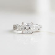 2.0 Cttw Three Stone Diamond Option Twist Band Engagement Ring - Evani Naomi Jewelry