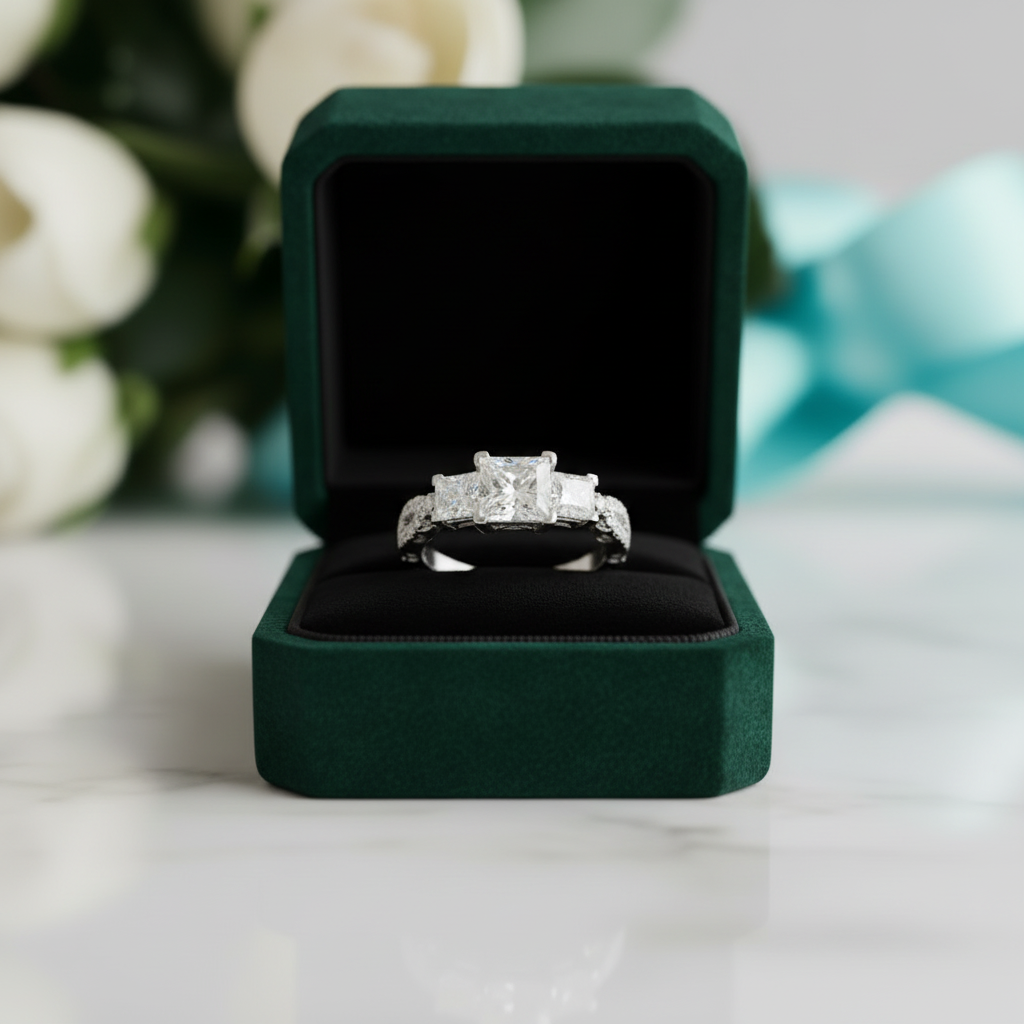 2.0 Cttw Three Stone Diamond Option Twist Band Engagement Ring - Evani Naomi Jewelry