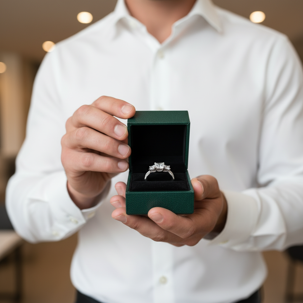 2.0 Cttw Three Stone Diamond Option Twist Band Engagement Ring - Evani Naomi Jewelry