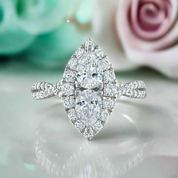 2.0 Ctw Pear Cut Diamonds Engagement Ring-Evani Naomi Jewelry