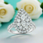 2.0 Ctw Pear Shape Multi Diamonds Engagement Ring-Evani Naomi Jewelry