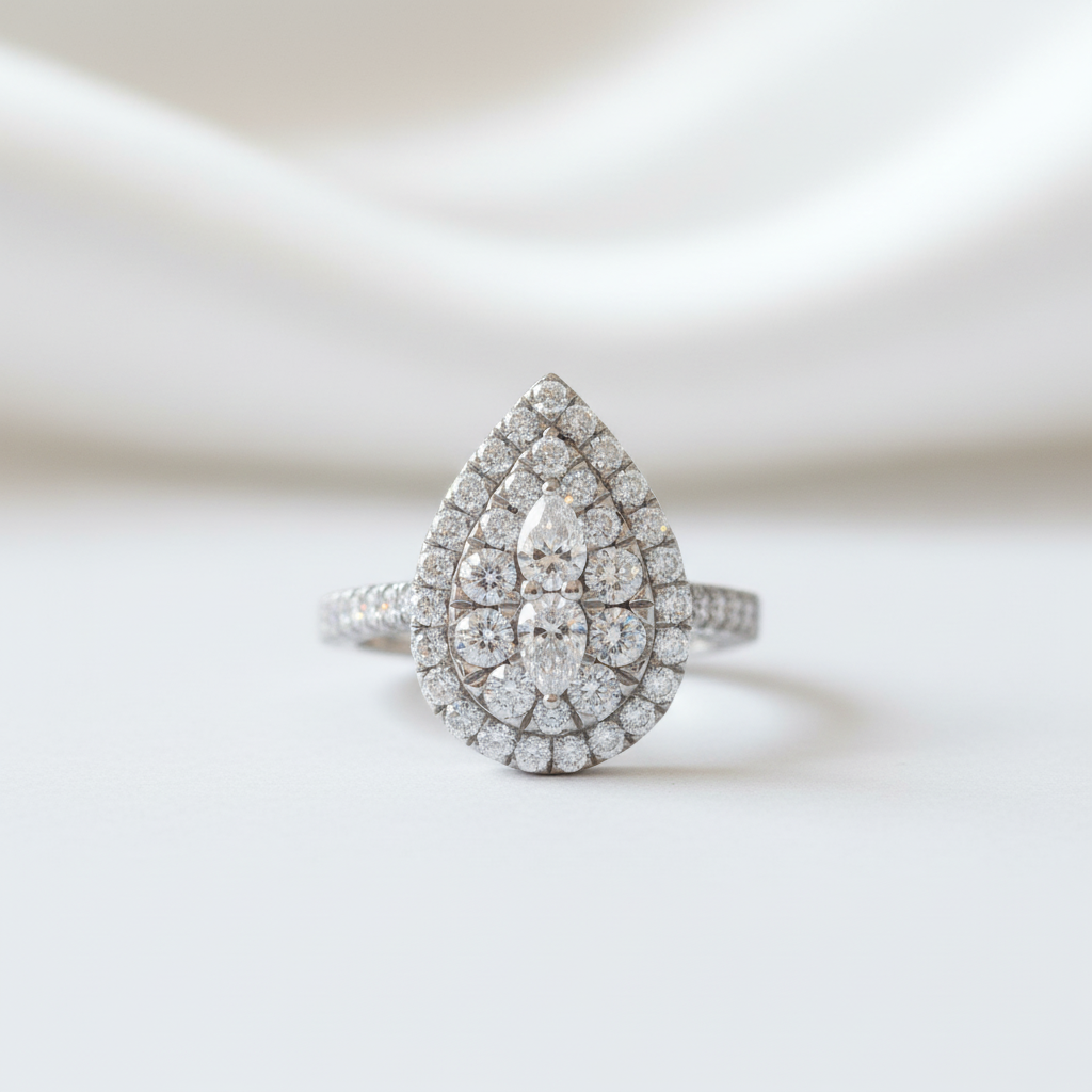 2.0 Ctw Pear Shape Multi Diamond Option Engagement Ring - Evani Naomi Jewelry