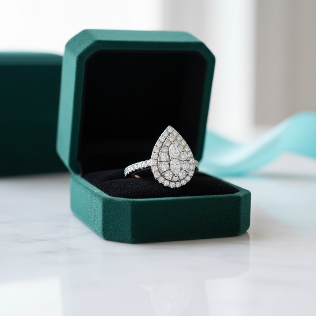 2.0 Ctw Pear Shape Multi Diamond Option Engagement Ring - Evani Naomi Jewelry