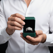 2.0 ct Round Cut Halo Insert Wedding Ring Set - Evani Naomi Jewelry