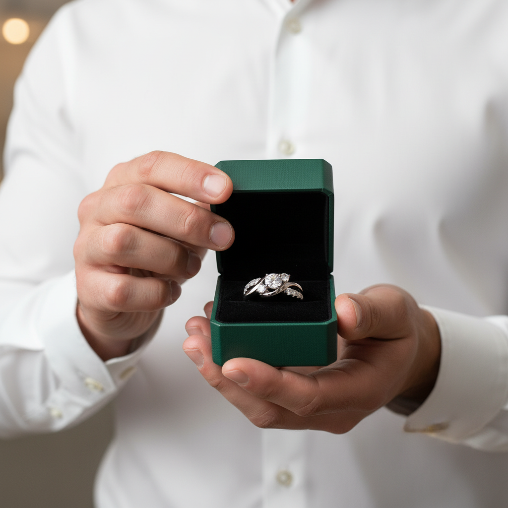 2.0 ct Round Cut Three Stone Diamond Option Twisted Engagement Ring - Evani Naomi Jewelry