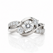 2.0 ct Round Cut Three Stone Diamond Option Twisted Engagement Ring