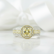 2 ct Fancy Topaz Round Cut Two-Tone 14k Gold Engagement