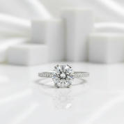 2.00 ct Half Eternity Diamond Engagement Ring-Evani Jewelry
