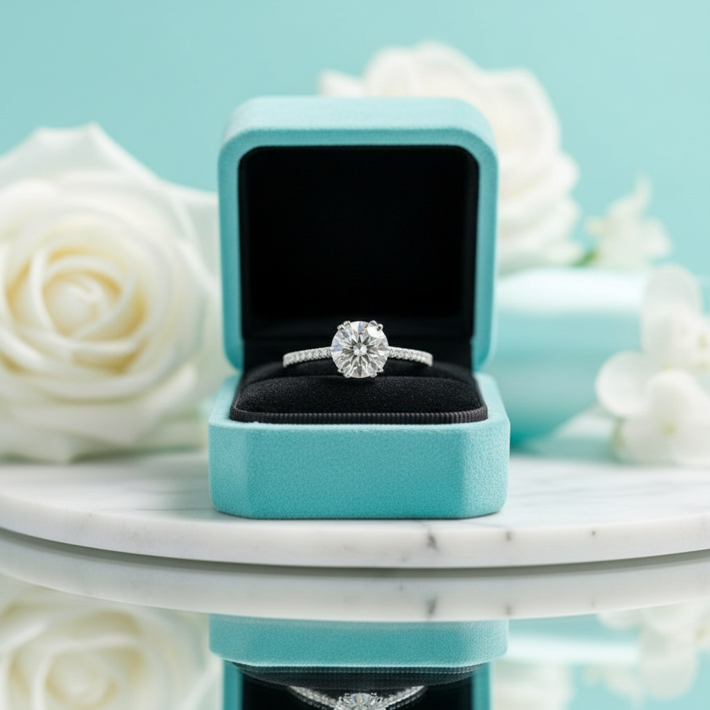 2.00 ct Half Eternity Diamond Engagement Ring-Evani Jewelry