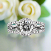 2.00 ct Round Brilliant Cut Diamond Split Shank Engagement Ring - Evani Naomi Jewelry
