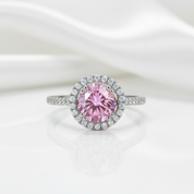 2.00 ct Round-cut Tourmaline Birthstone Halo Ring