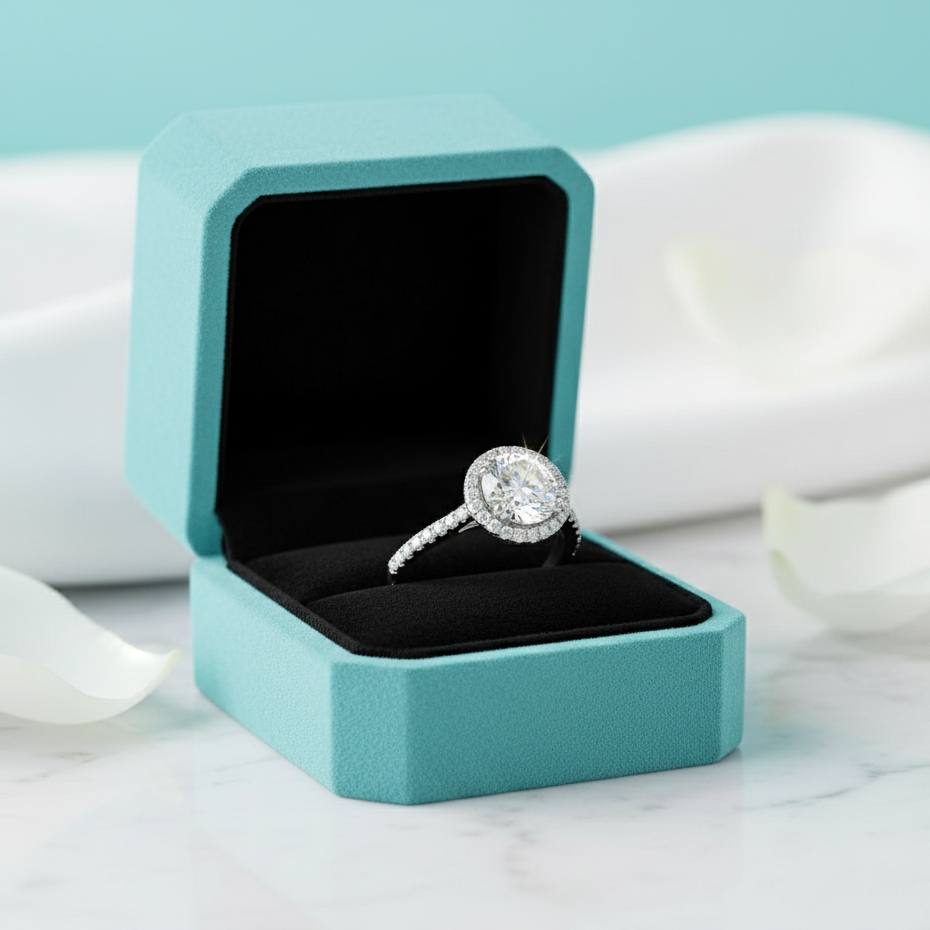 2.00 ct Round-cut Diamond Birthstone Halo Ring-Evani Jewelry