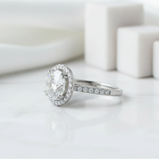 2.00 ct Round-cut Diamond Birthstone Halo Ring-Evani Jewelry