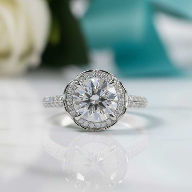 2.0ct Diamond Option Romantic Blossom White Gold Engagement Ring
