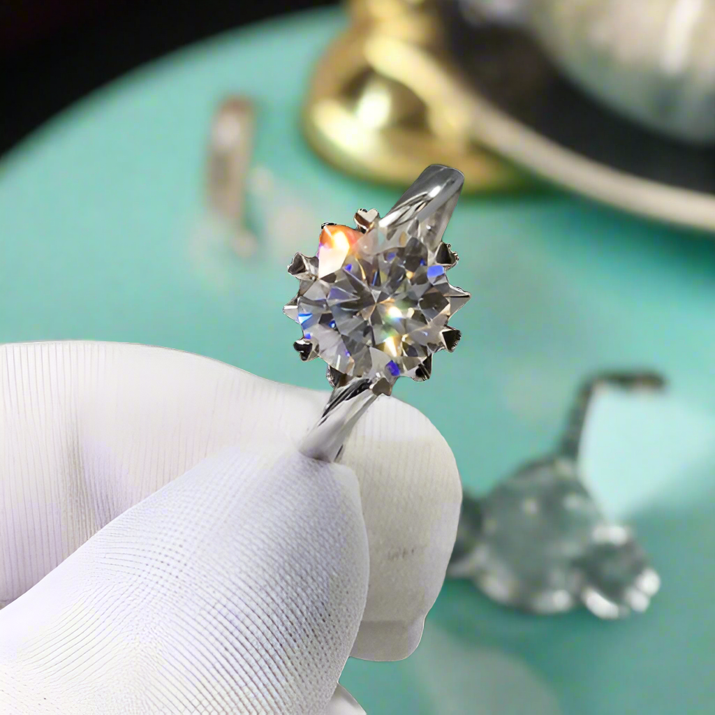 2.0ct Diamond Snowflake Twist Band Engagement Ring-Evani Jewelry