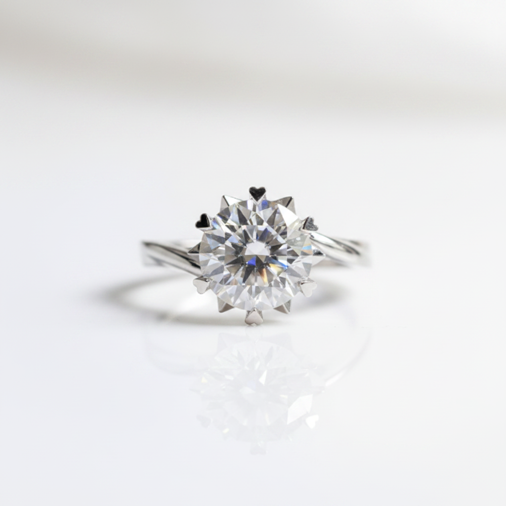 2.0ct Diamond Option Snowflake Twist Band Engagement Ring