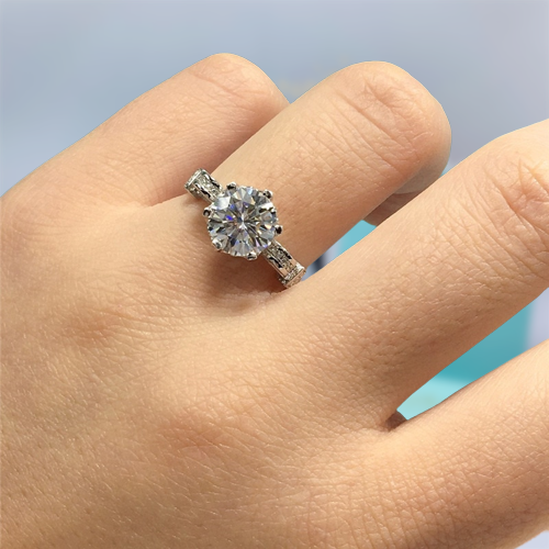 2.0ct Diamond Swan Design Engagement Ring in White Gold-Evani Jewelry