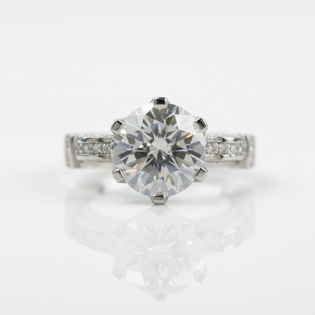 2.0ct Diamond Option Swan Design Engagement Ring in White Gold